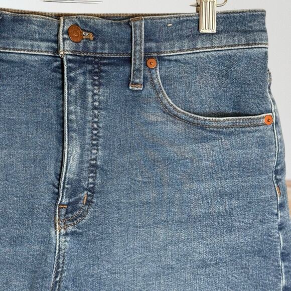 Madewell High Rise Denim Jean Shorts Size 27 M Wash Cutoff Blue Sexy Hippie - Picture 3 of 10